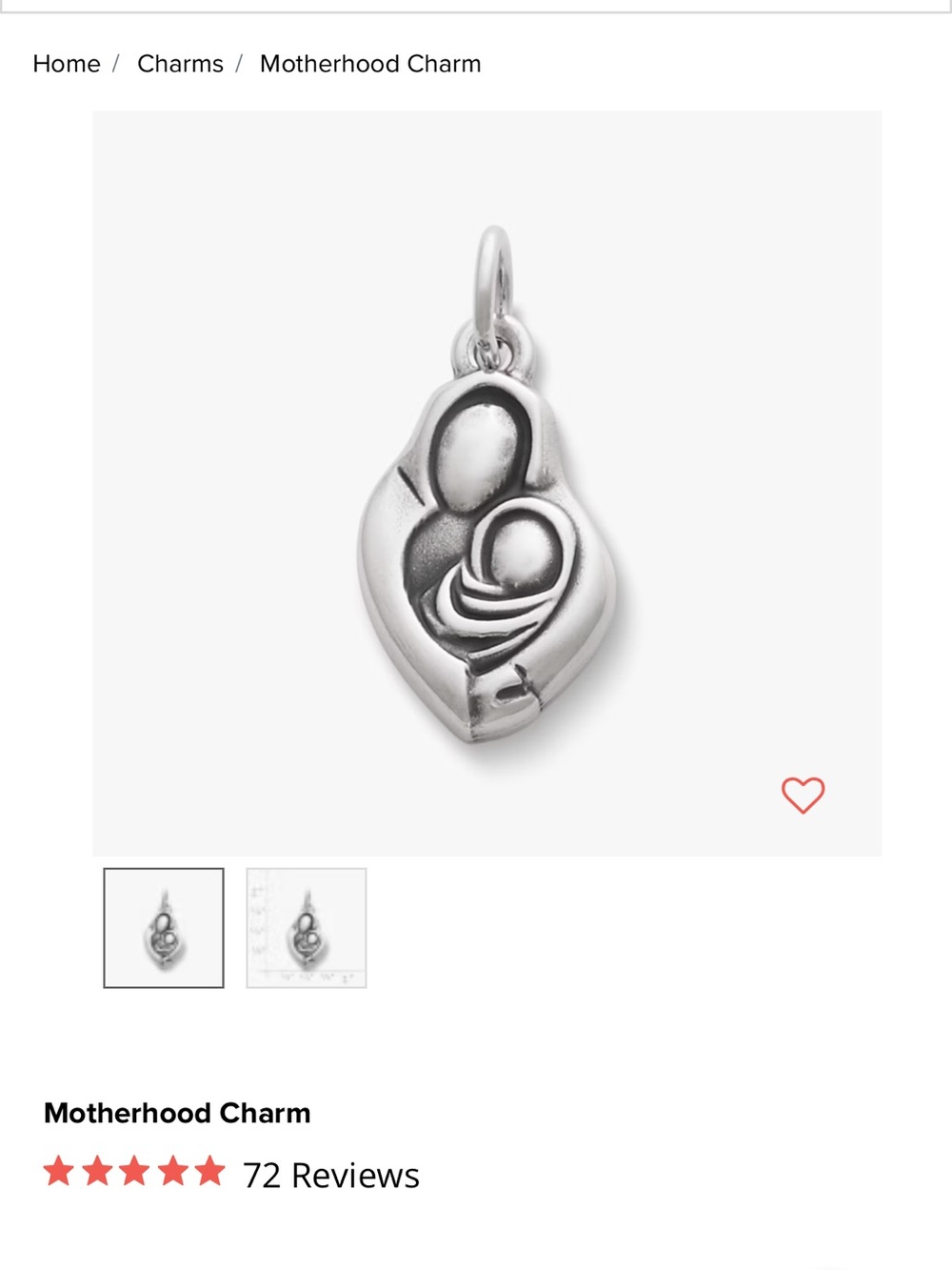 James Avery Silver Motherhood Charm